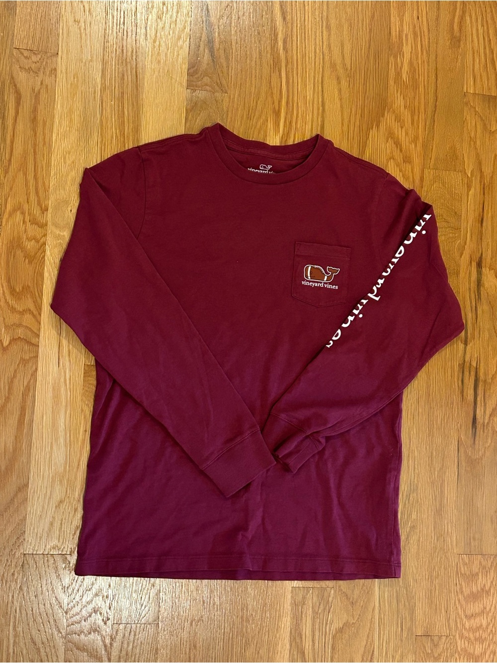 Vineyard Vines Boys Long-Sleeve Pocket Tee - Maroon